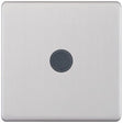 Selectric 5M-Plus Screwless Satin Chrome 20A Centre Entry Flex Outlet with Grey Insert
