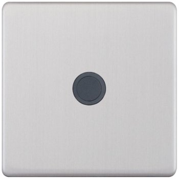 Selectric 5M-Plus Screwless Satin Chrome 20A Centre Entry Flex Outlet with Grey Insert