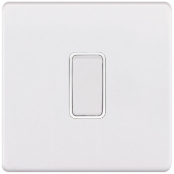 Selectric 5M-Plus Matt White 1 Gang 10A Intermediate Switch with White Insert