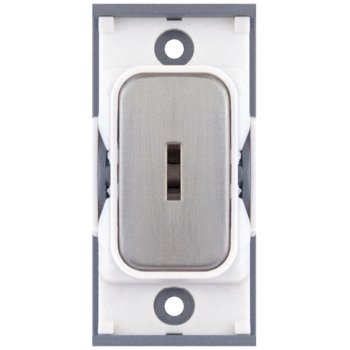 Selectric GRID360 Satin Chrome 20A DP 1 Way Keyswitch Module with White Insert