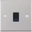 Selectric 7M-Pro Satin Chrome 1 Gang RJ11 Socket with Black Insert