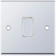 Selectric 7M-Pro Polished Chrome 1 Gang 10A 2 Way Switch with White Insert