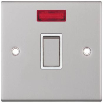 Selectric 5M Satin Chrome 1 Gang 20A DP Switch with Neon and White Insert