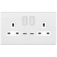 Selectric 5M-Plus Matt White 2 Gang 13A DP Switched Socket with Neon and White Insert