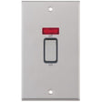 Selectric 7M-Pro Satin Chrome 2 Gang 45A DP Switch with Neon and Grey Insert