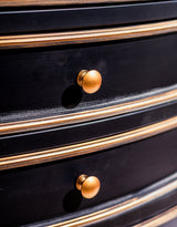 Black and Antique Gold "Orwell" Door & Drawer Side Cabinet - VRN40