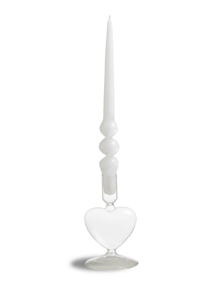 Clear Glass Heart Candle Holder - GW153