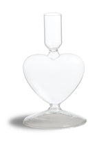 Clear Glass Heart Candle Holder - GW153
