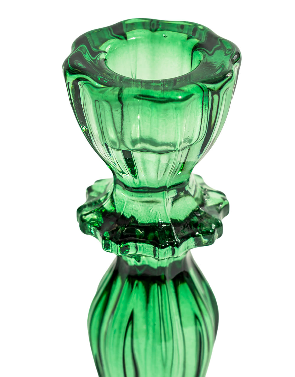 Dark Green Classic Glass Candle Holder - GW158
