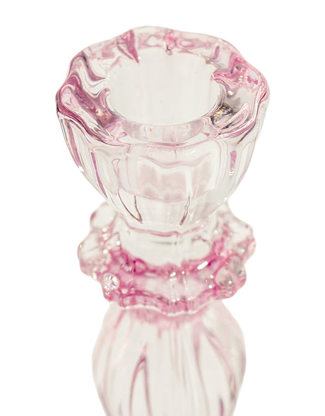 Pink Classic Glass Candle Holder - GW159