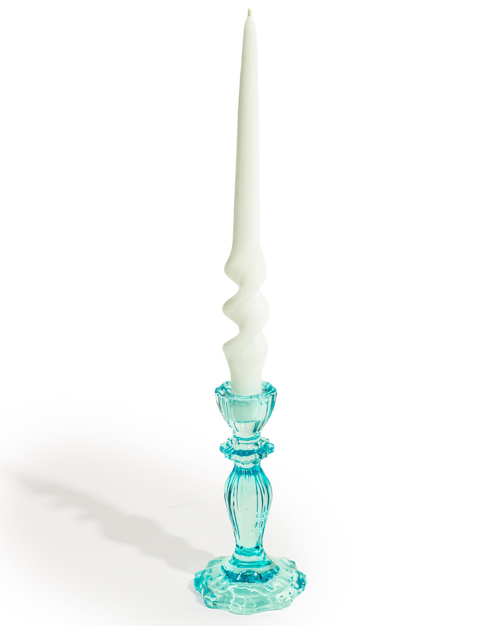Light Blue Classic Glass Candle Holder - GW160