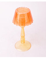 Orange/Yellow Lamp-Style Glass Tealight Holder - GW163