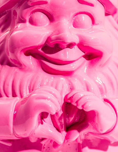 Medium Bright Pink "Heart Hands" Gnome Figure - FL130
