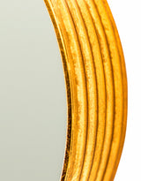 Gold Leaf Ribbed Cylinder Mirror 40cm - EM138