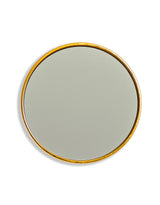 Gold Leaf Ribbed Cylinder Mirror 35cm - EM140