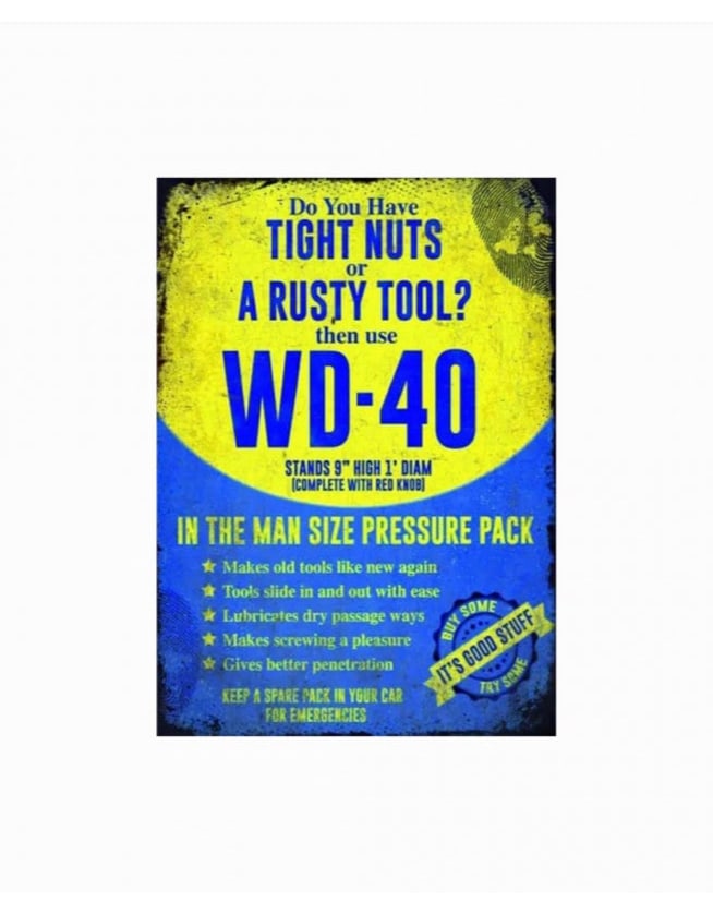 Retro Metal WD-40 Wall Sign 30x40cm - FTR35