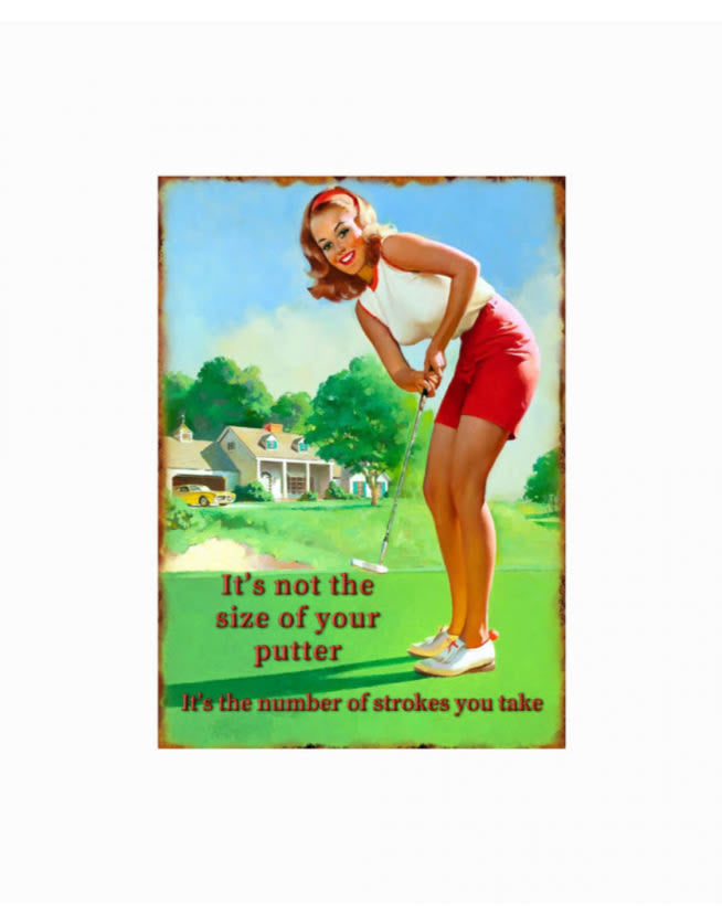 Retro Metal Golf Putter Wall Sign 30x40cm - FTR36