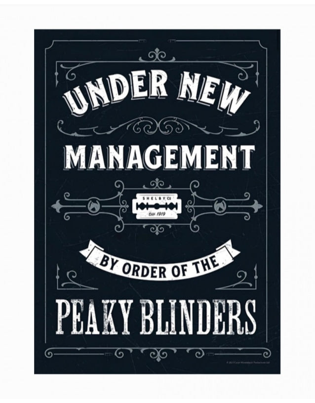 Large Retro Metal "New Management" Wall Sign 50x70cm - FTR44