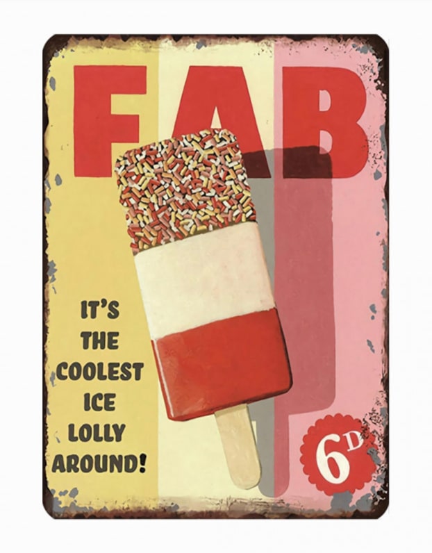Large Retro Metal Ice Lolly Wall Sign 50x70cm - FTR53
