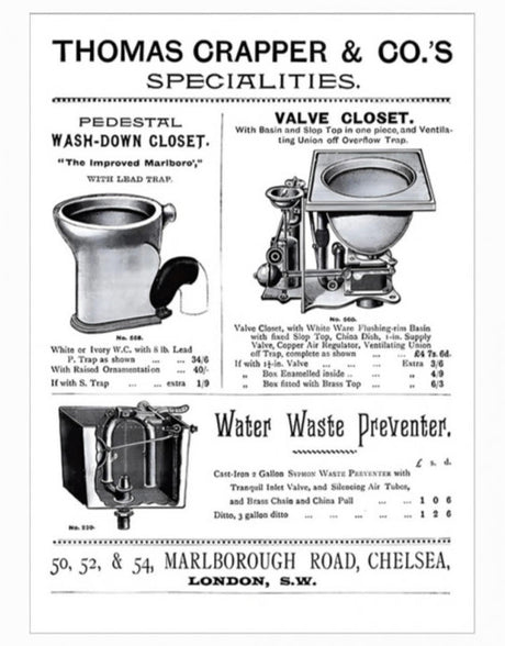 Retro Metal "Thomas Crapper" Wall Sign 30x40cm - FTR62