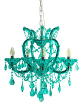 Aqua Blue 5 Branch Murano Chandelier - CH303