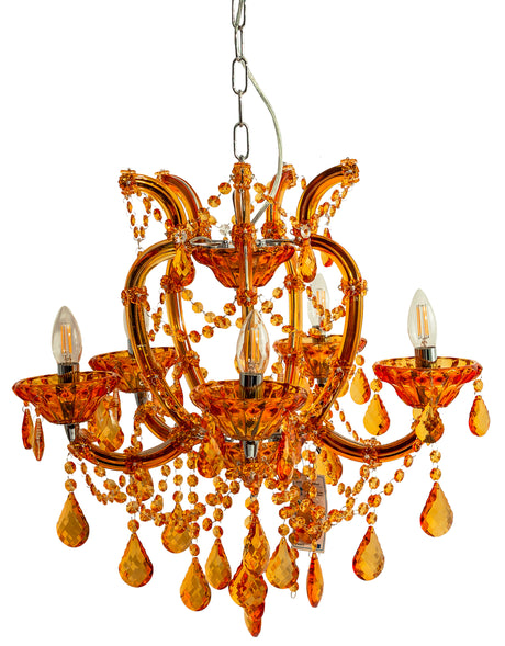 Amber 5 Branch Murano Chandelier - CH304
