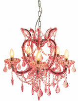Rose Pink 5 Branch Murano Chandelier - CH305