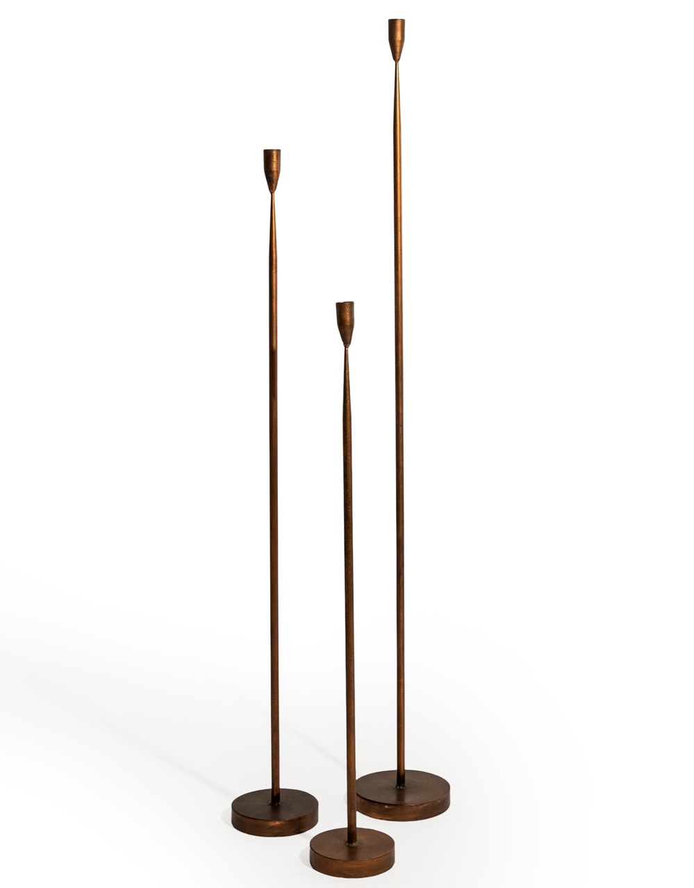 Antique Copper Small Floor Standing Candle Holder - HKL92