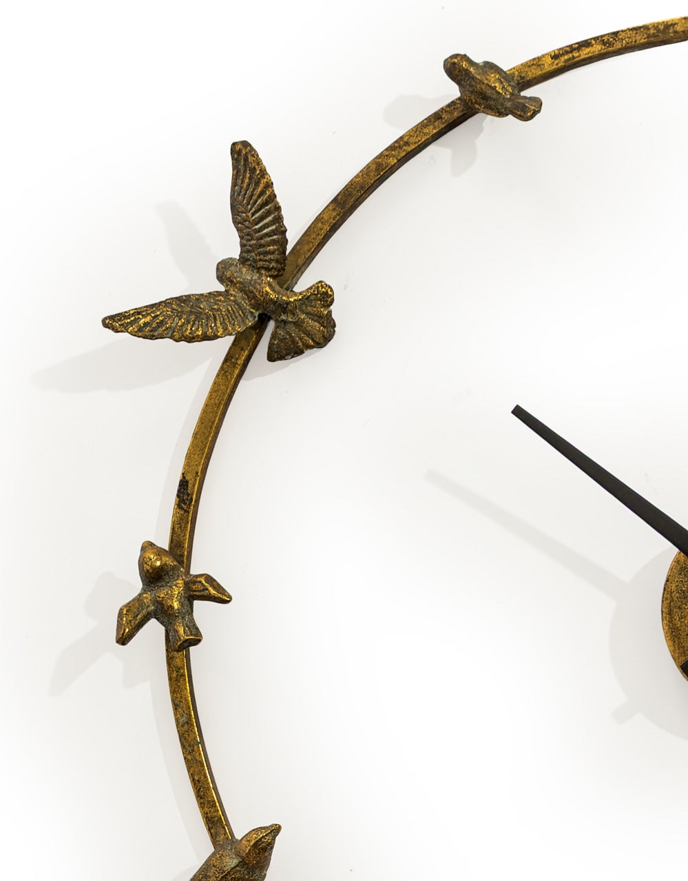 Large Antique Gold "Bird Bath" Wall Clock - HKL97