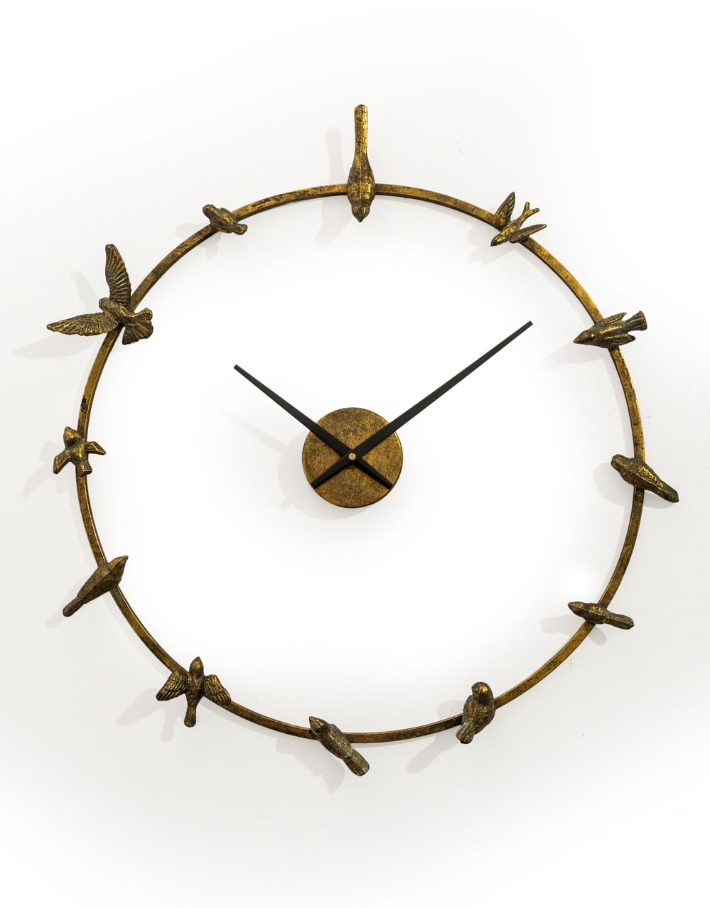 Large Antique Gold "Bird Bath" Wall Clock - HKL97