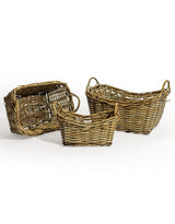 Set of 3 Rustic Woven Storage Baskets - PWB10