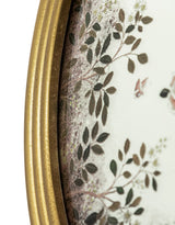 Round Gold-Framed Botanical Glass Wall Mirror - MFM12