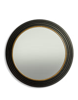 Large Savoy Black & Gold Metal Step-Framed Round Wall Mirror - DTC55