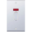 Selectric 7M-Pro Polished Chrome 2 Gang 45A DP Switch with Neon and White Insert
