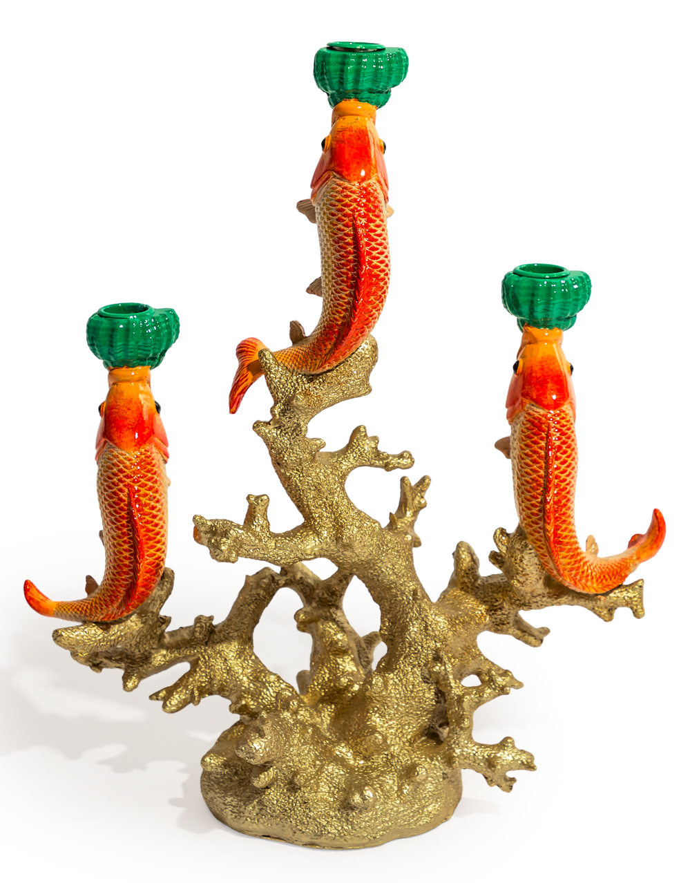 Large 3 Fish on Coral Candle Holder - RM78