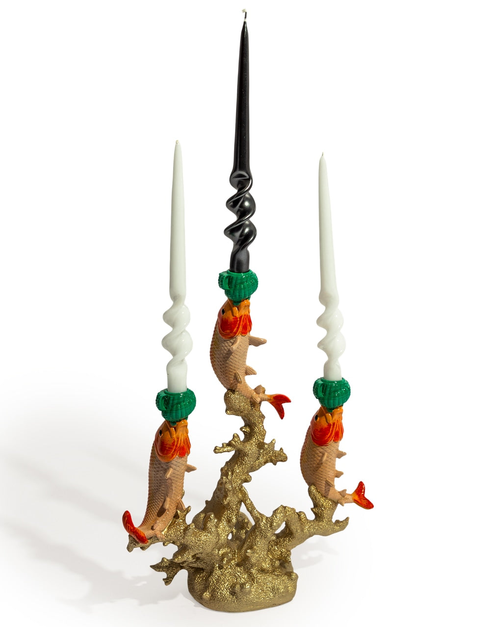 Large 3 Fish on Coral Candle Holder - RM78