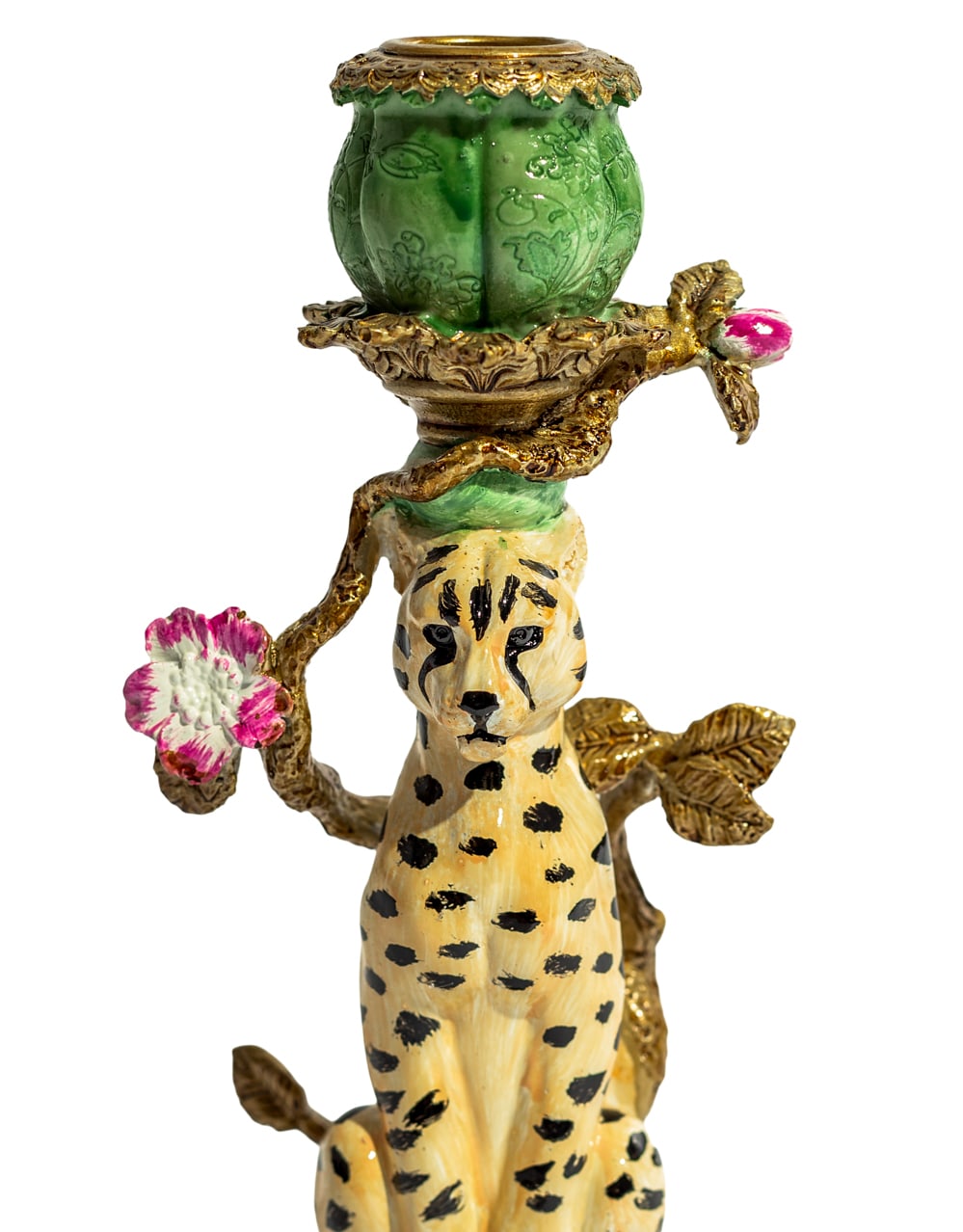 Antiqued Ornate Leopard Candle Holder - RM79