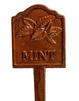 Rusted 'Mint' Cast Iron Herb Garden Planter Sign - STM88