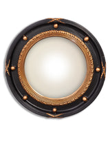 Large Black & Antique Gold Framed Porthole Convex Mirror - MK209