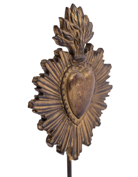 Antique Gold "Sacred Heart" Ornament on Stand - MK208