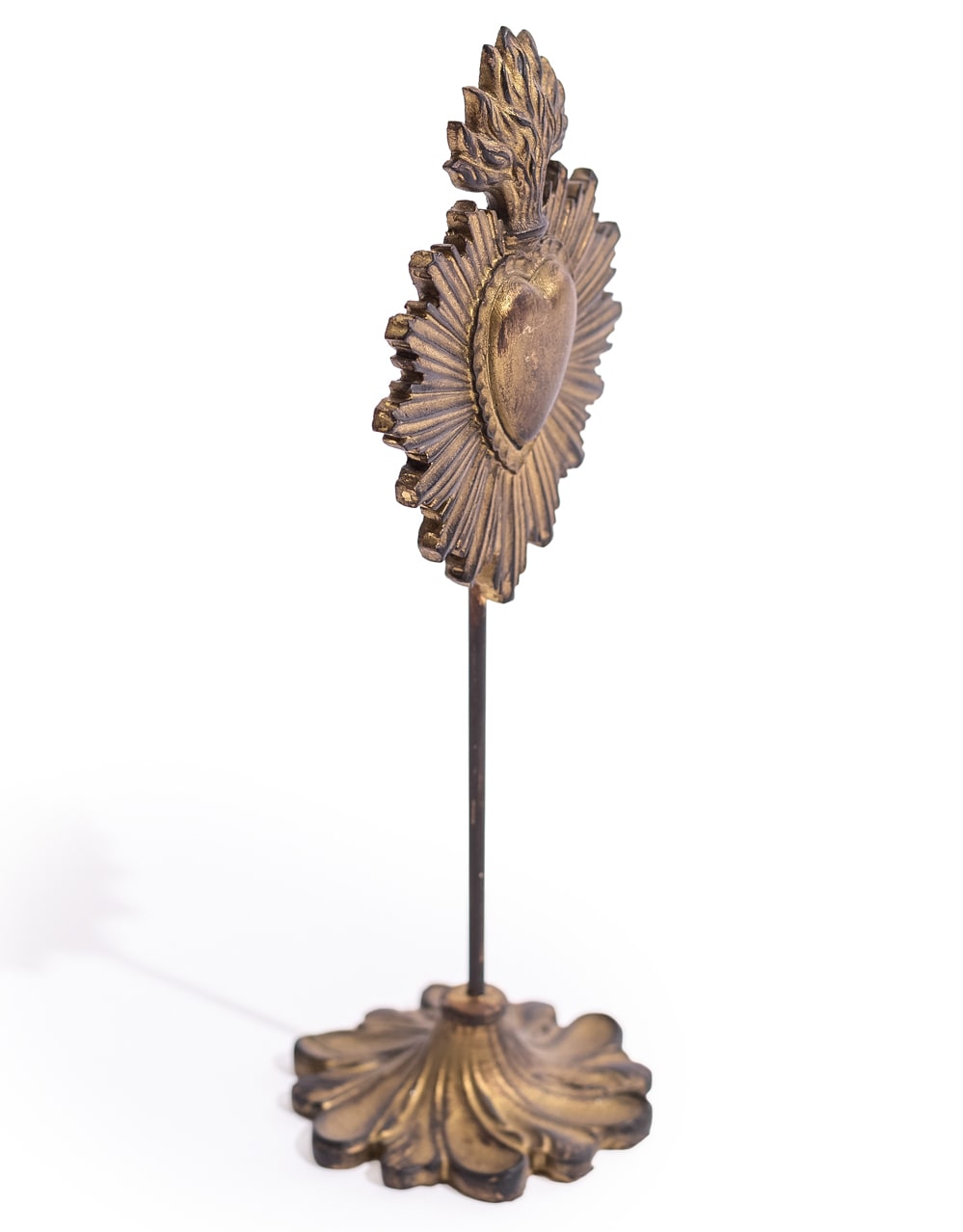 Antique Gold "Sacred Heart" Ornament on Stand - MK208