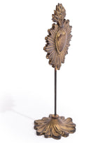 Antique Gold "Sacred Heart" Ornament on Stand - MK208
