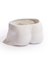 Large White Ceramic "Roman Privates" Vase - CRT139