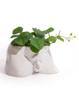 Large White Ceramic "Roman Privates" Vase - CRT139