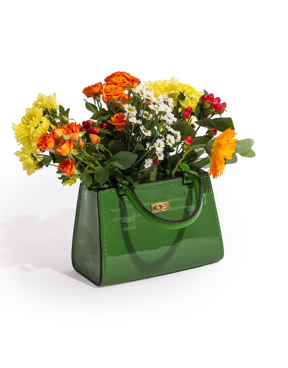 Green Ceramic Handbag Vase - CRT144