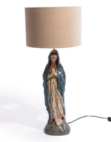 Antiqued Praying Maria Table Lamp w/ Oatmeal Shade - CRT147