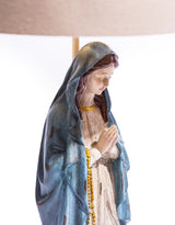 Antiqued Praying Maria Table Lamp w/ Oatmeal Shade - CRT147