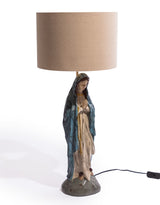 Antiqued Praying Maria Table Lamp w/ Oatmeal Shade - CRT147