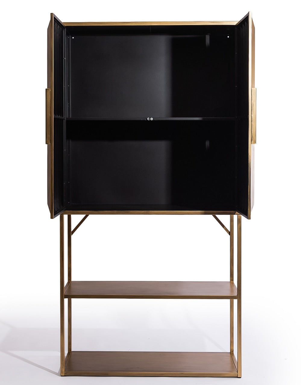 Industrial Gold "Fitzgerald" Extra-Tall Cabinet with Shelves - GMF13