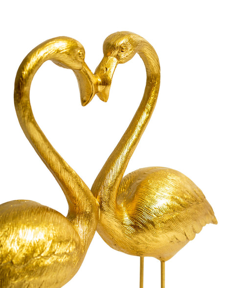 Antique Gold "Love Heart" Pair of Flamingos Figure - TL152